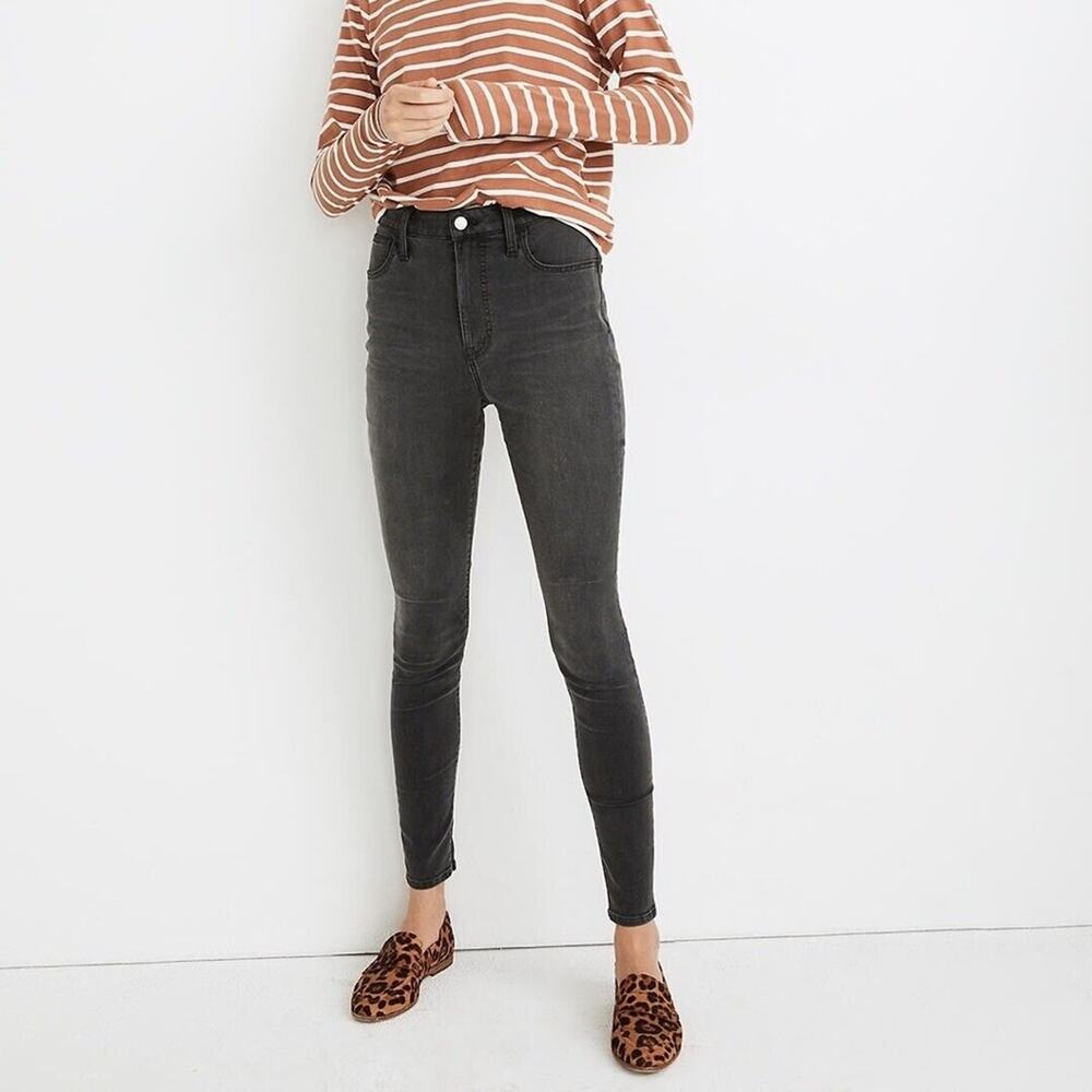 Madewell Skinny Skinny Washed Black Mid Rise Ankle Jeans Size 27